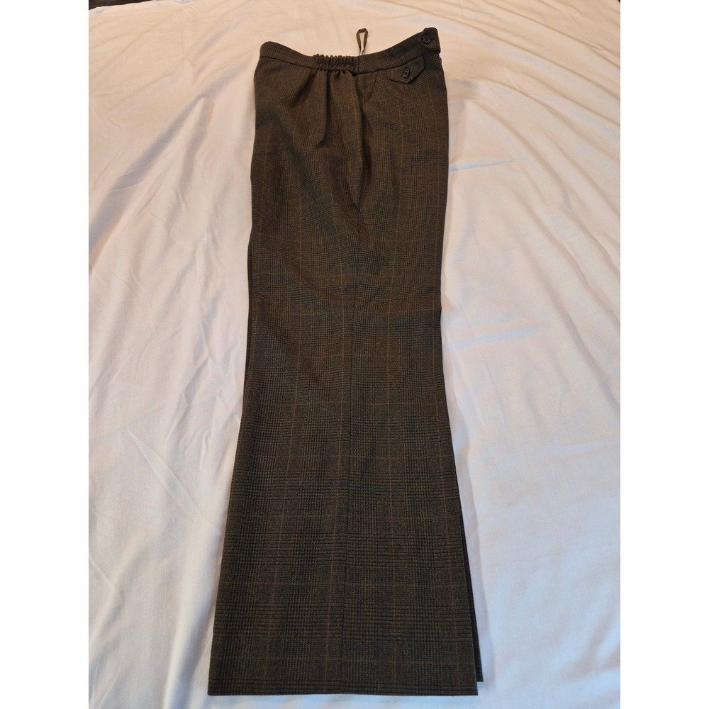 Lauren RL Brown Glen Plaid 100% Wool Wide Leg Trousers Pants
14W 36x30 Preppy - Picture 7 of 8